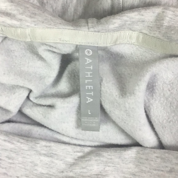 ATHLETA Purana Wrap Sweatshirt CYA Yoga Studio Soft Light Heather Gray Women’s L - Picture 6 of 8